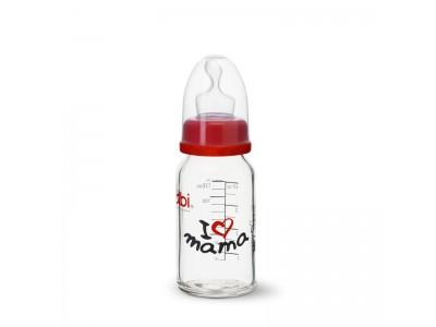 Бутылочка для новорожденного I love mama, 125 мл., стандартное горлышко - bibi