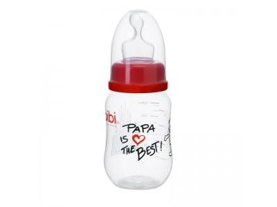 Бутылочка для кормления ребенка Papa is the best, 125 мл., стандартное горлышко - bibi